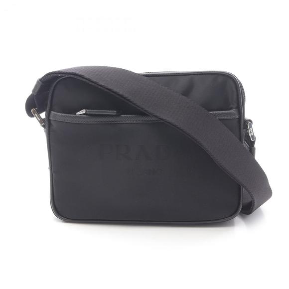 Prada TESSUTO+SAFFIANO Shoulder Bag in Nylon and Saffiano Leather, Black - Picture 1 of 7